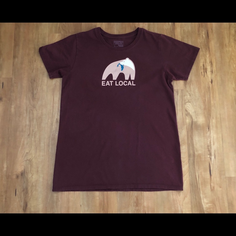 Patagonia “Eat Local” upstream T-Shirt - Ruby - large Slim fit